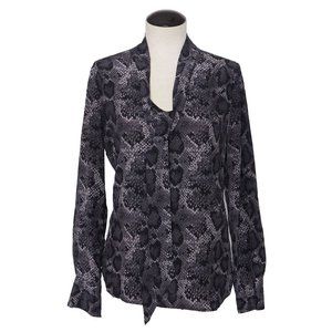 Equipment Silk Snake Skin Blouse, Long Sleeve